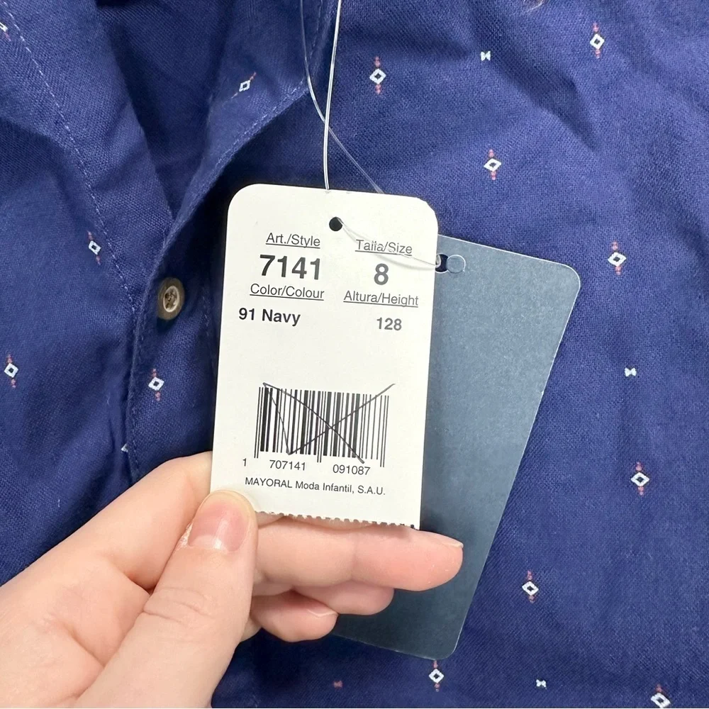 MAYORAL NUKUTAVAKE Boys Button Down Collared Long Sleeve Shirt